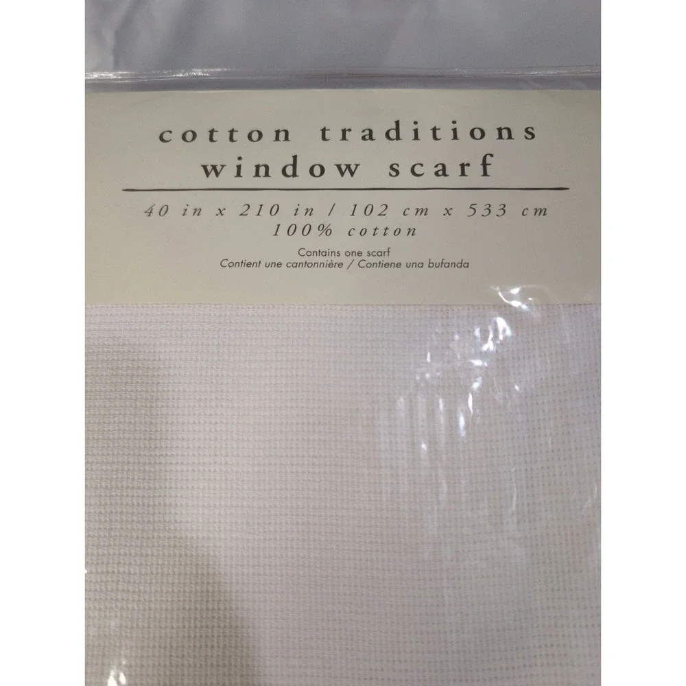 Pier 1‎ Imports Cotton Traditions Window Scarf White 40x210 NWT